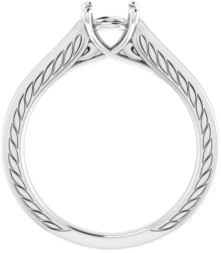 Sterling Silver  6 mm Round Solitaire Engagement Ring Mounting (2)