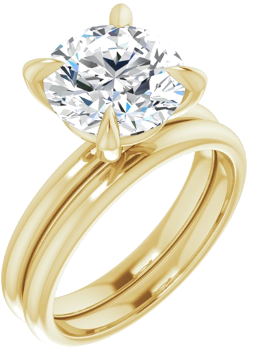 14K Yellow  9.4 mm Round Solitaire Engagement Ring Mounting (6)