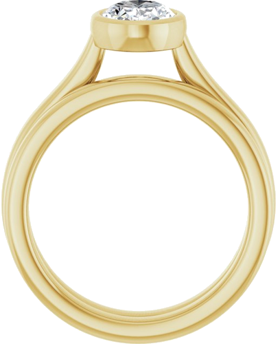 Sužadėtuvių Žiedas „Bezel-Set Solitaire“ 14k yellow gold Oval 8mm x 6mm (7)