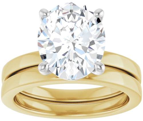 Sužadėtuvių Žiedas „Solitaire“ 14k yellow/white gold Oval 11mm x 9mm (8)