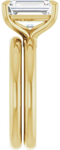 Sužadėtuvių Žiedas „Claw-Prong Euro Shank“ 18k yellow gold Emerald 10mm x 8mm (9)