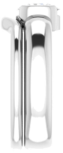 Sužadėtuvių Žiedas „Half Bezel Solitaire“ 585 Baltojo Aukso Oval 7mm x 5mm (9)