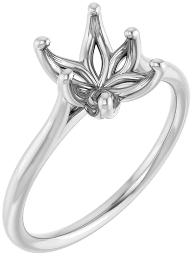 Sužadėtuvių Žiedas „Cathedral-Style Solitaire“ 14k white gold Emerald 8mm x 6mm (1)