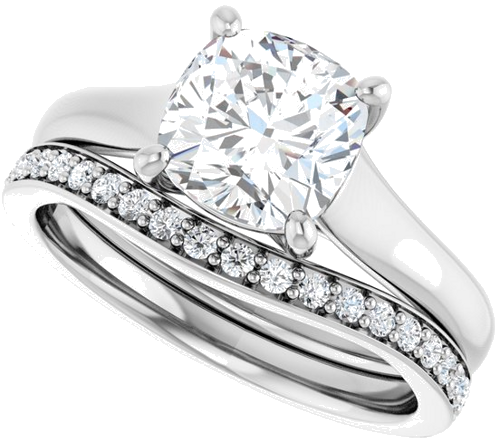 Sužadėtuvių Žiedas „Solitaire“ 950 Platinos Cushion 7mm (10)