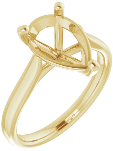 14K Yellow 12x8 mm Pear Engagement Ring Mounting (1)