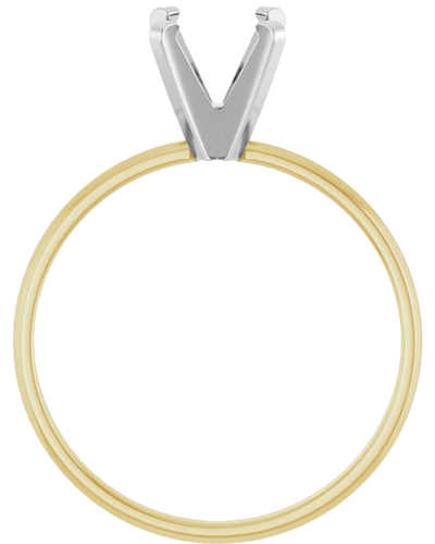 Sužadėtuvių Žiedas „Solitaire“ 14k yellow/white gold Round 6.4mm (2)