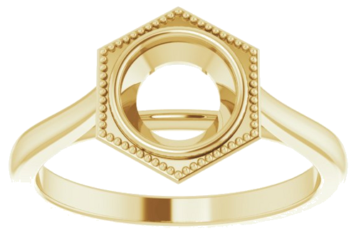 14K Yellow 6.5 mm Round Solitaire Engagement Ring Mounting (3)