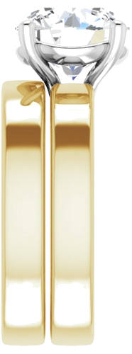 Sužadėtuvių Žiedas „Solitaire“ 14k yellow/white gold Round 9.4mm (9)