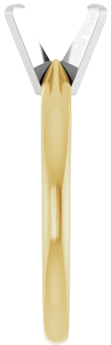 14K Yellow White 8 x 6 mm Oval Solitaire Engagement Ring Mounting (4)