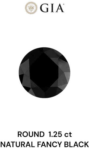 1.25 carat Fancy Black-VVS2 Excellent cut Natūralus Round Deimantas (1)