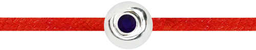 Браслет из красной нити с бусиной из белого золота и сапфиром (2)
