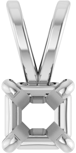 Pakabukas „Solitaire“ 14k white gold Asscher 3.5mm (1)