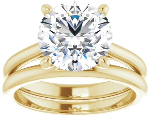 14K Yellow 9.4 mm Round Solitaire Engagement Ring Mounting (8)