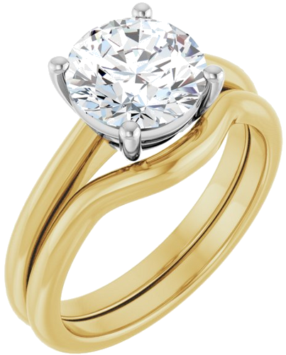 Sužadėtuvių Žiedas „Solitaire“ 585 Baltojo Ir Geltonojo Aukso Round 8.2mm (6)