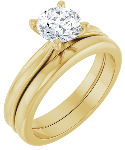 Sužadėtuvių Žiedas 14k yellow gold Round 6.5mm (6)