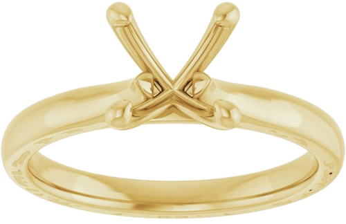 14K Yellow 7.4 mm Round Solitaire Engagement Ring Mounting (3)