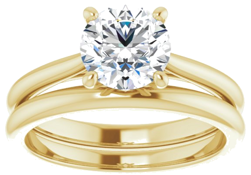 14K Yellow 7 mm Round Solitaire Engagement Ring Mounting (8)