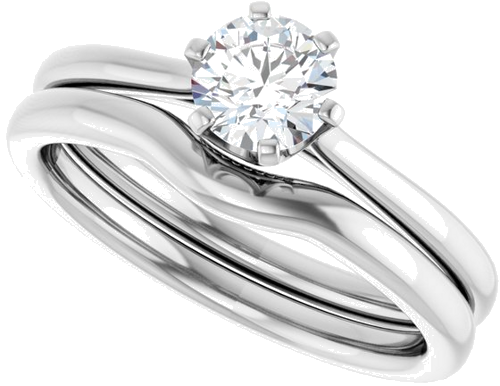 14K White 5.2 mm Round Engagement Ring Mounting (10)