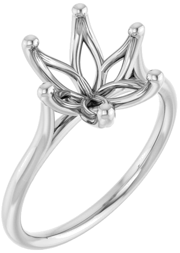 Sužadėtuvių Žiedas „Cathedral-Style Solitaire“ 14k white gold Oval 11mm x 9mm (1)
