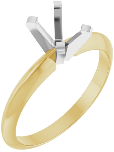 Sužadėtuvių Žiedas „Solitaire“ 14k yellow/white gold Oval 7mm x 5mm (1)