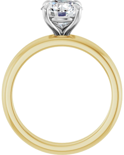 14K Yellow White 7.4 mm Round Solitaire Engagement Ring Mounting (6)