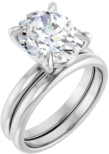 Sužadėtuvių Žiedas „Solitaire“ 585 Baltojo Aukso Oval 11mm x 9mm (6)