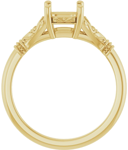 Sužadėtuvių Žiedas „Sculptural“ 10k yellow gold Asscher 6mm (2)