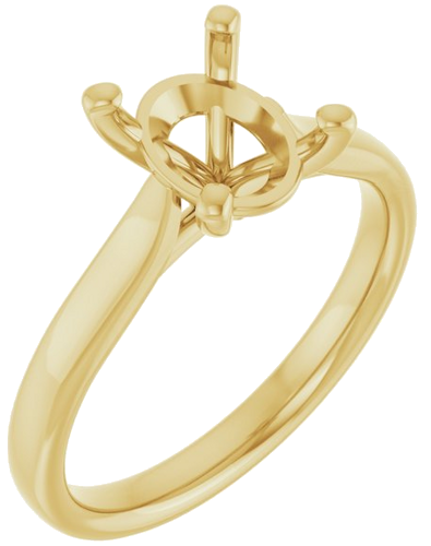 18K Yellow 9x7 mm Oval Engagement Ring Mounting (1)