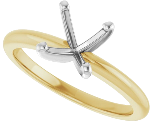 18K Yellow   Platinum  7.4 mm Round Solitaire Engagement Ring Mounting (5)