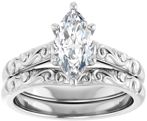 10K White 10x5 mm Marquise Solitaire Engagement Ring Mounting (7)