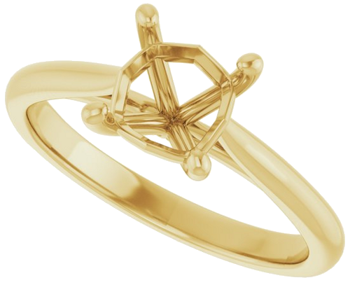 Sužadėtuvių Žiedas „Solitaire“ 14k yellow gold Asscher 6mm (5)