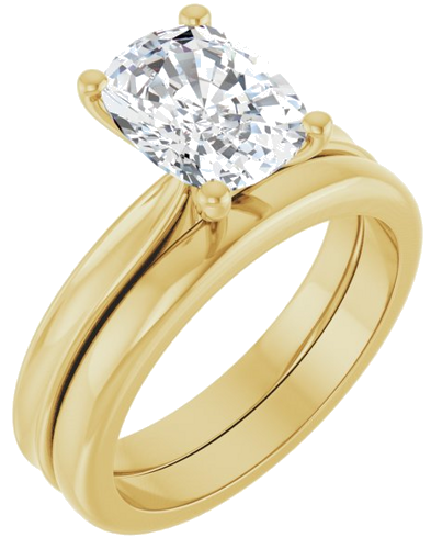Sužadėtuvių Žiedas 14k yellow gold Elongated Cushion 9mm x 7mm (6)