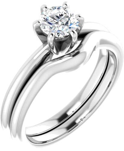 14K White 5.2 mm Round Solitaire Engagement Ring Mounting (6)