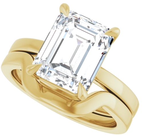 Sužadėtuvių Žiedas „Claw-Prong Solitaire“ 14k yellow gold Emerald 10mm x 8mm (10)