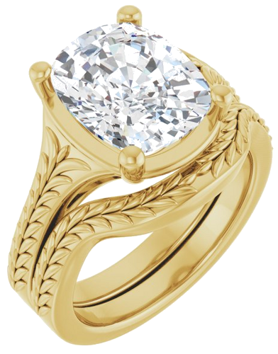 Sužadėtuvių Žiedas „Solitaire“ 14k yellow gold Elongated Cushion 11mm x 9mm (6)