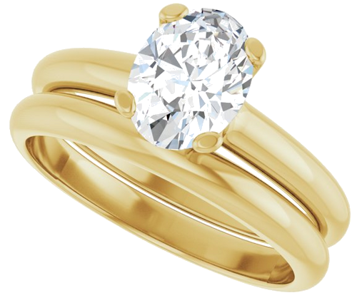 Sužadėtuvių Žiedas „Solitaire“ 14k yellow gold Oval 8mm x 6mm (10)