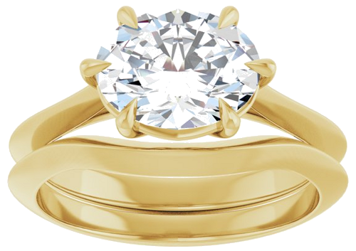 Sužadėtuvių Žiedas „Claw-Prong Solitaire“ 14k yellow gold Oval 9mm x 7mm (8)