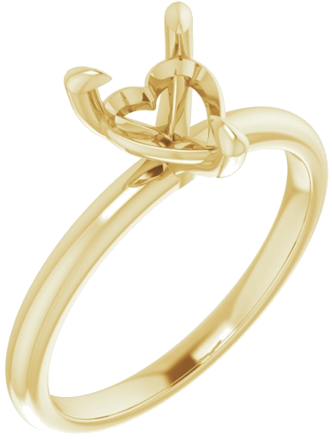 Sužadėtuvių Žiedas „Solitaire“ 14k yellow gold Heart 7mm (1)