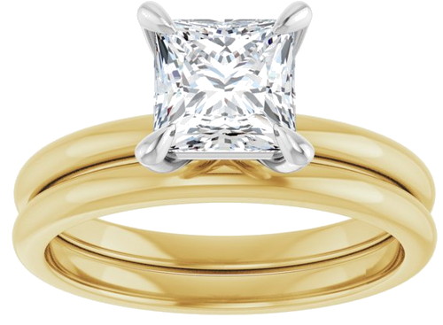 Sužadėtuvių Žiedas „Solitaire“ 14k yellow/white gold Square 6mm (8)