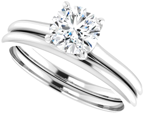 Sužadėtuvių Žiedas „Solitaire“ 585 Baltojo Aukso Round 6mm (10)