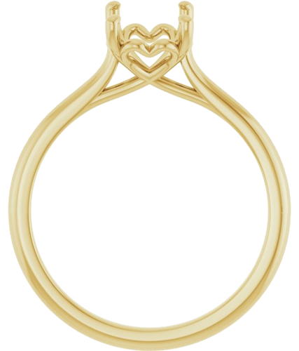 14K Yellow  8x6 mm Emerald Solitaire Engagement Ring Mounting (2)