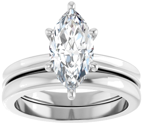 Sužadėtuvių Žiedas 14k white gold Marquise 12mm x 6mm (8)