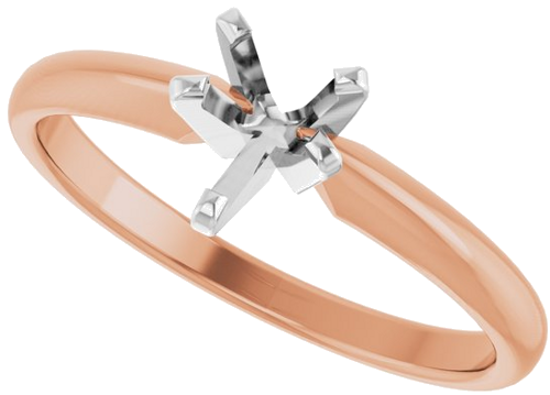 Sužadėtuvių Žiedas „Solitaire“ 14k rose/white gold Pear 6mm x 4mm (5)