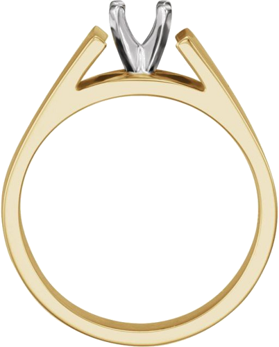14K Yellow White 6 mm Round Engagement Ring Mounting (2)