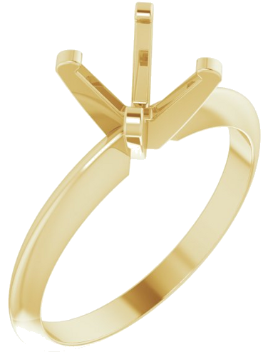 14K Yellow 6.0-6.6 mm Round 4-Prong Solitaire Engagement Mounting (1)