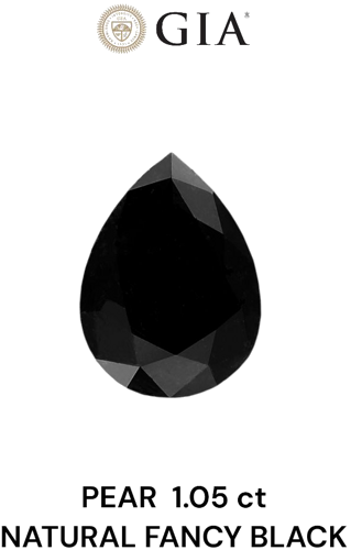 1.05 carat Fancy Black-VVS2 Natūralus Pear Deimantas (1)