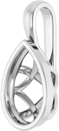 Pakabukas „Solitaire“ 14k white gold Pear 12mm x 8mm (2)