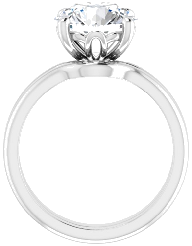 14K White 9.4 mm Round Solitaire Engagement Ring Mounting (7)