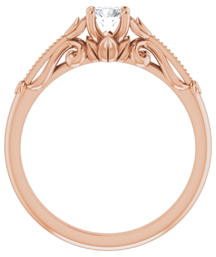 Sužadėtuvių Žiedas „Solitaire Sculptural“ 14k rose gold Round 4.1mm (7)