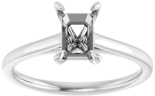 Sužadėtuvių Žiedas „Claw-Prong Solitaire“ 950 Platinos Emerald 7mm x 5mm (3)
